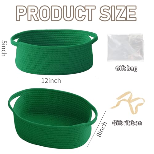 JMvicyroam Small Woven Basket, Empty Gift Basket, Green/1 Pack - color: Green, size: 1 Pack