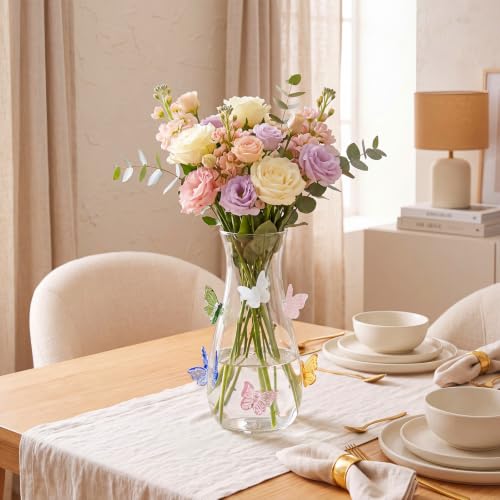 8.5" 3D Butterfly Glass Vase Centerpiece for Wedding, Colorful