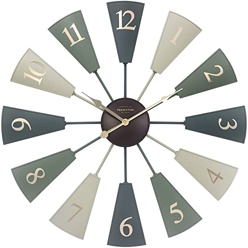 Presentime 24" Lorenzo Modern Farmhouse DIY Windmill Clock | Indoor/Outdoor Clock, Silent no Ticking, Wall Décor, Wall Art and Timepiece for Home Decoration, Multicolor - color: Multicolor