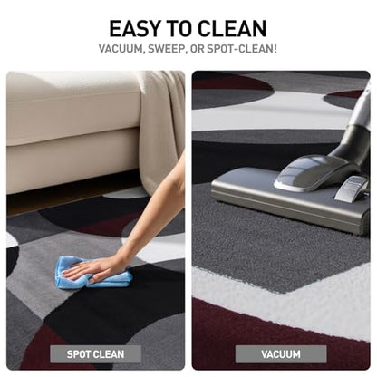 Rugshop Overlapping Circle Modern Geometric Area Rug Burgundy 10' x 14' - size: 10' x 14' (Rectangular)