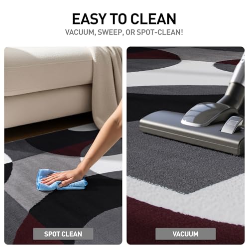 Rugshop Circles Modern Geometric Non-Shedding Area Rug Burgundy 3'3" x 5' - size: 3'3" x 5'3" (Rectangular)