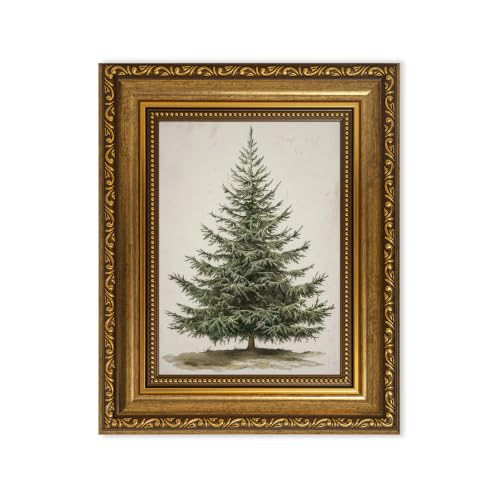 AVECCO Christmas Tree Pine Botanical Wall Art Canvas Framed 8x10 inch - color: Christmas Tree, size: 10"L x 8"W