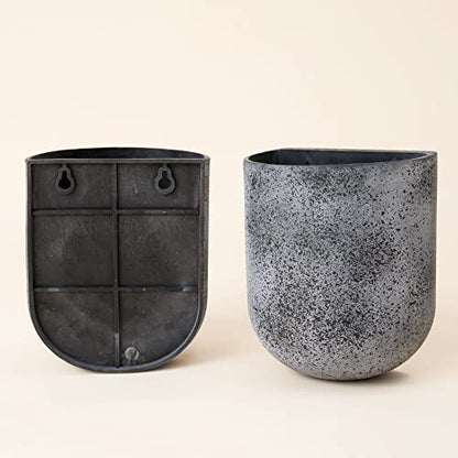 LA JOLIE MUSE Wall Planters for Indoor Plants, Hanging Flower Pots, 2 Pack - color: Rock Gray