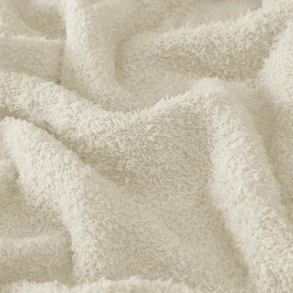 CYMULA Super Soft Knit Throw Blanket Throw Size Beige - Lightweight Plush Fuzzy Fluffy Warm Cozy Blankets and Throws for Sofa Bed All Season Use, 50x60 inches - color: Beige, size: Throw/Travel(50"x60")