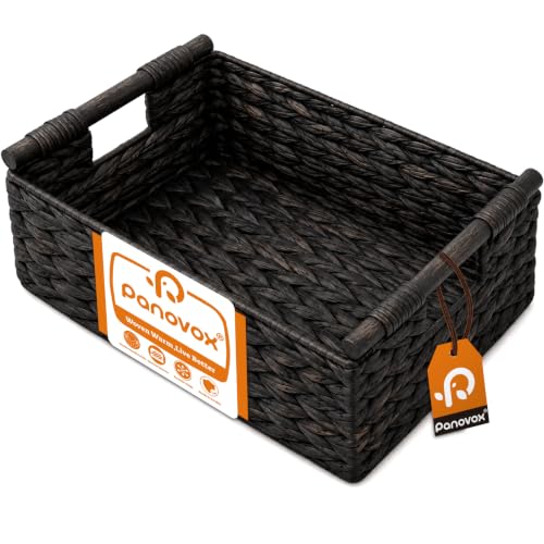 Wicker Basket, Large Basket for Gift Baskets Empty, 15.4x11x6.3in - color: Black, size: Large