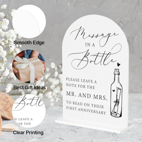 Message In A Bottle Guestbook Sign Wedding Guestbook Sign for Engagement Bridal Shower Party Acrylic sign for Table Desk - color: massage in a bottle