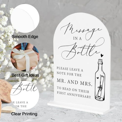 Message In A Bottle Guestbook Sign Wedding Guestbook Sign for Engagement Bridal Shower Party Acrylic sign for Table Desk - color: massage in a bottle