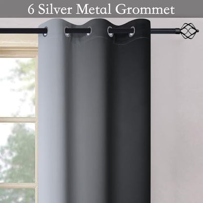 SimpleHome Ombre Black to Grey White Curtains for Living Room 42Wx45L - color: Black, size: 42"W x 45"L (Pack of 2)