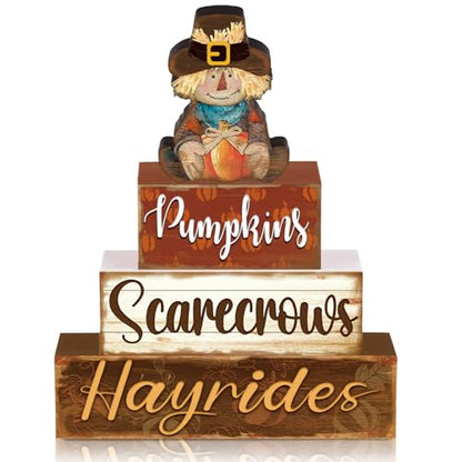 4 Pcs Fall Decor for Home Thanksgiving Scarecrow Table Centerpiece - style: Scarecrow