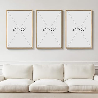 Large Framed Black and White Neutral Abstract Wall Art, 3 Piece, 24x36 In - color: Contrastive, size: 24" W x 36" H x 3pcs