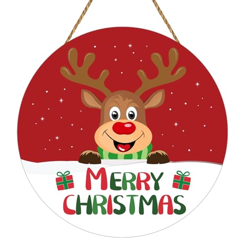 Christmas Door Decorations Cute Reindeer Christmas Wall Decor Hanging Sign