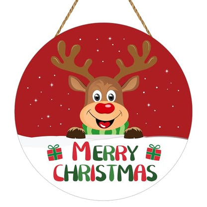 Christmas Door Decorations Cute Reindeer Christmas Wall Decor Hanging Sign