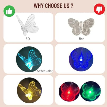 Butterfly Fairy Lights for Bedroom Curtain Lights Twinkle Pastel Cute String Lights Led Hanging for Kids Girls Room for Wall Bed Ceiling Decor with Remote Dimmer