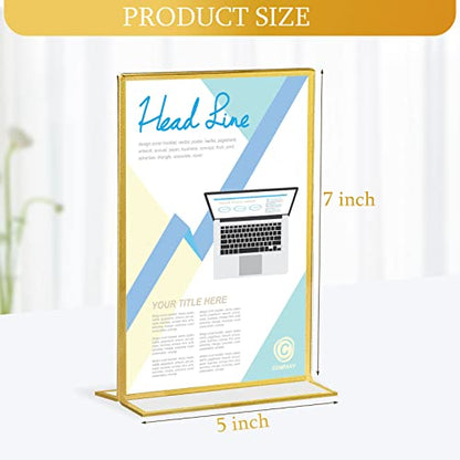 Hoteam 18 Pack Gold Acrylic Holder 5 X 7 Inch Picture Frames - color: Vertical, size: 5 x 7 Inch