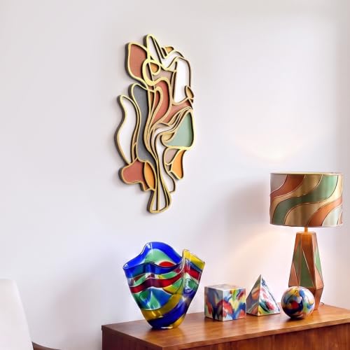 Mifoci Mid Century Modern Wood Wall Art, Abstract Wall Decor, Vertical - style: Vertical Style