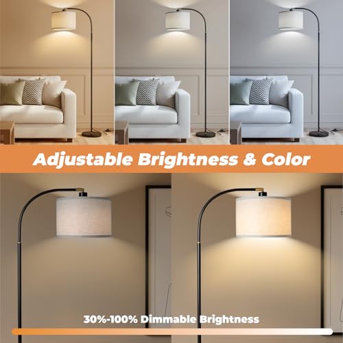 LALISU Arc Floor Lamps Modern Standing Remote Floor Lamp for Living Room - color: Black