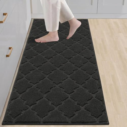 COSY HOMEER Kitchen Rugs Non Slip Washable 24"x60",Black - color: Black, size: 24"X 60"