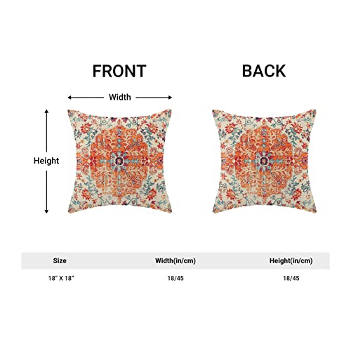 Burnt Orange Blue Carpet Boho Pillow Covers 18x18 Set of 2 - color: Boho-10, size: 18" x 18" (Pack of 2)