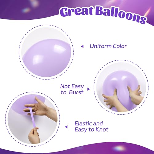 60pcs Purple Balloons 12inch with Metallic Pastel Dark Purple Balloons - color: Dark Purple