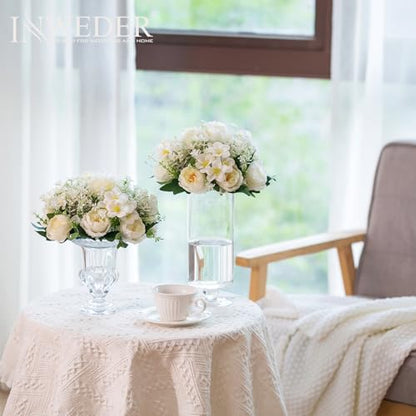 Flower Balls Centerpieces for Tables: White Silk Rose, 10Pcs - color: White, size: 10 PCS