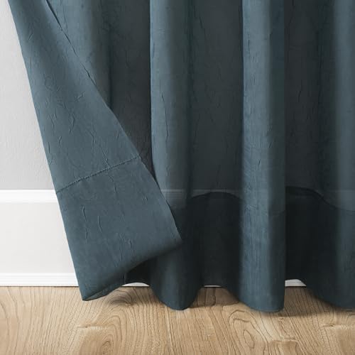 No. 918 Erica Crushed Sheer Voile Grommet Curtain Panel - color: Teal, size: 51"W x 63"L (Pack of 1)