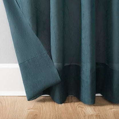 No. 918 Erica Crushed Sheer Voile Grommet Curtain Panel - color: Teal, size: 51"W x 63"L (Pack of 1)