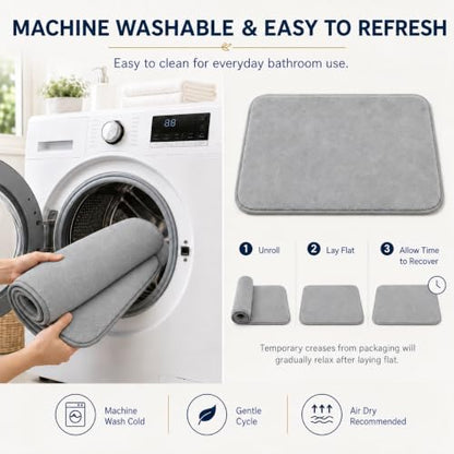 RUN HELIX Bathroom Rugs Sets 3 Piece, Soft Absorbent Memory Foam Bath Mats Set, Dry Fast Bath Mat, Machine Washable Bath Rug Set for Bathroom （Ash Gray） - color: Ash Gray