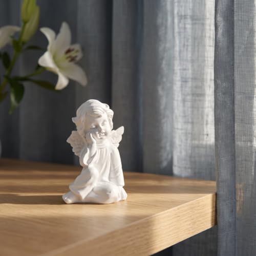 White Angel Figure Adorable Angel Decor Statue Resin Angel Sculpture