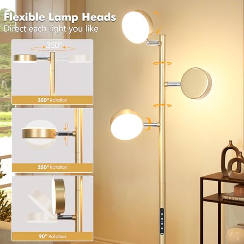 Tree Floor Lamp for Living Room - Modern Gold Standing Lamp - color: Gold