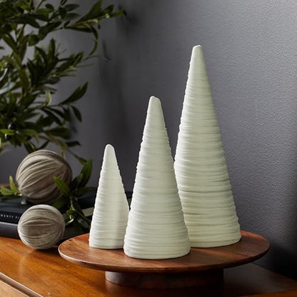 Your Heart's Content Light Ivory Velvet Trees Set of 3 (Light Ivory) - color: Light Ivory