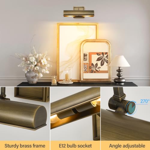 Art Picture Wall Sconce,Linear Artwork Display Wall Lights - color: Antique Brass, size: 12"-2Bulbs