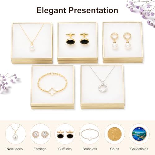 Jewelry Gift Boxes, 80 Pack 3.5x3.5x1 Inch, Brown - color: Brown, size: 3.5x3.5x1 Inch (Pack of 80)