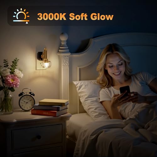 JandCase Night Light, Night Lights Plug into Wall, Glass LED Nightlight - color: Pumpkin Flower