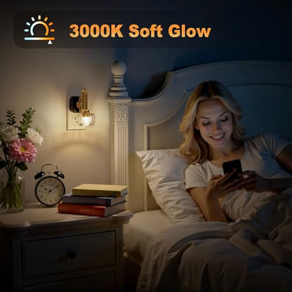 JandCase Night Light, Night Lights Plug into Wall, Glass LED Nightlight - color: Pumpkin Flower