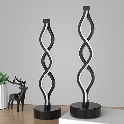 NUÜR Bedside Lamps Set of 2, Black Lamps for Living Room, Dimmable LED Nightstand Lamp, Small Nightstand Lamp for Bedroom, Home, Living Room, Office - color: Black 2 Pack
