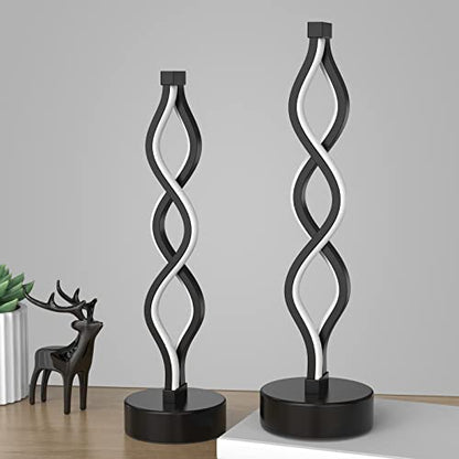 NUÜR Bedside Lamps Set of 2, Black Lamps for Living Room, Dimmable LED Nightstand Lamp, Small Nightstand Lamp for Bedroom, Home, Living Room, Office - color: Black 2 Pack
