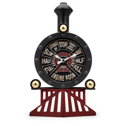 Vintage Train Clock for Desk, Shelf or Wall, Train Gifts for Men
