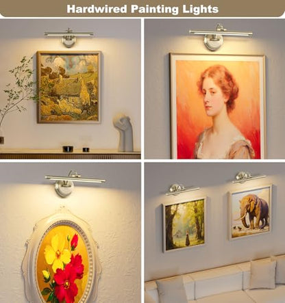 Tassuowell Antique Bronze Picture Light for Wall,Dimmable Painting Light,16 Inch Hardwired Picture Frame Lights,9W 3000K Warm White,Art Lighting Display Lamps,Rotatable Full Metal Gallery Light - color: Antique Bronze(Hardwired), size: 15.75 inch Dimmable