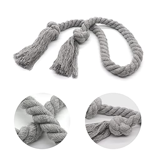 6 Pack Curtain Ties Rope, Outdoor Curtain Tiebacks, Natural Cotton Curtain Holders, Village Rustic Farmhouse Curtain Holdbacks, Nautical Curtain TieBacks for Patio Pergola Drapes, Grey - color: Grey Rope 6 Pack