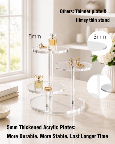 3-Tier Acrylic Display Riser for Lego Botanical, Figurine Stand - color: 5mm thickness- Clear Transparent