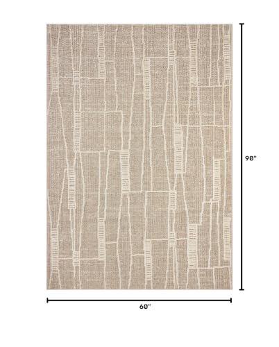 Loloi Amber Lewis Bexley Mushroom/Natural 5'-0" x 7'-6" Area Rug - color: Mushroom / Natural, size: 5' x 7'6" (Rectangular)