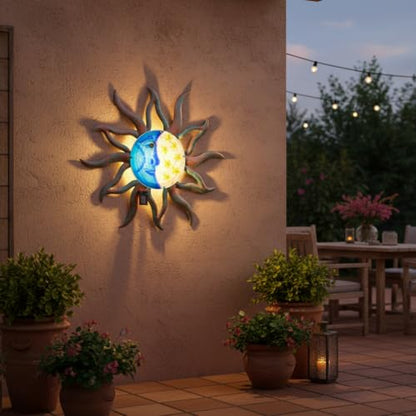 VEWOSTAR 29" Large Metal Sun and Moon Wall Art - color: Sun Moon