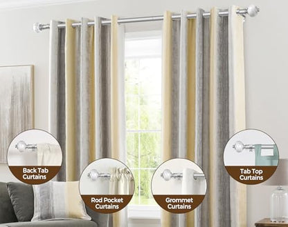 KAMANINA 1 Inch Curtain Rods for Windows 66 to 120 Inch, Silver Drapery Rod - color: Light Silver, size: 66-120"