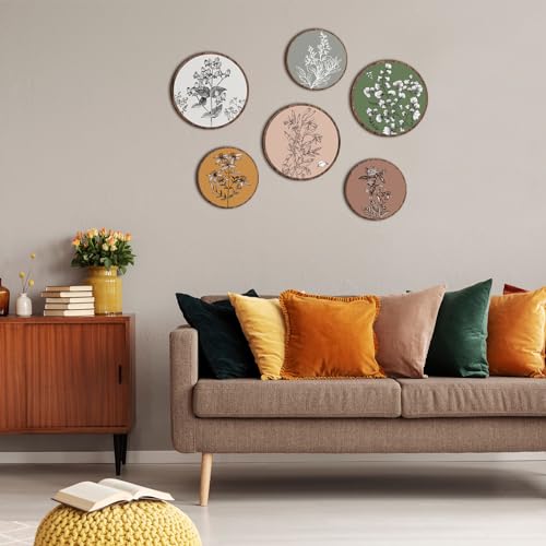 Barydat 6 Pcs Boho Wooden Plant Wall Art Decor,Retro,8 Inch, 10 Inch - color: Retro