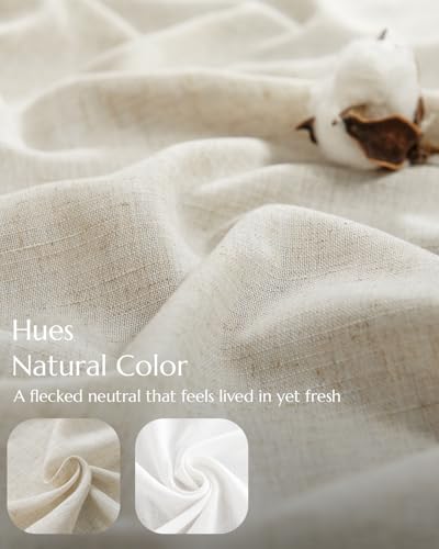 jinchan Solid Linen Kitchen Tier Curtains 30 Inches Tie Top 2 Panles Crude - color: Verona Curde, size: 26"W x 30"L (Pack of 2)