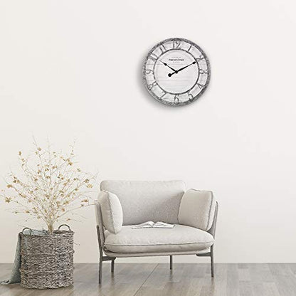 Presentime 10" Farmhouse Series Wall Clock - color: Galvanized Finish, size: 10 inch