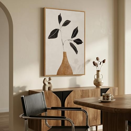 Framed Modern Abstract Neutral Boho Wall Art for Living Room, 24x36 Inch - color: Neutral Brown Warm, size: 36"L x 24"W