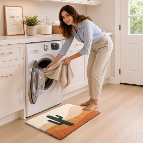 LUMI Cactus Bathroom Rug 24x36 Soft Absorbent Bath Mat, Non Slip - color: Cactus Sand, size: 24"x36"