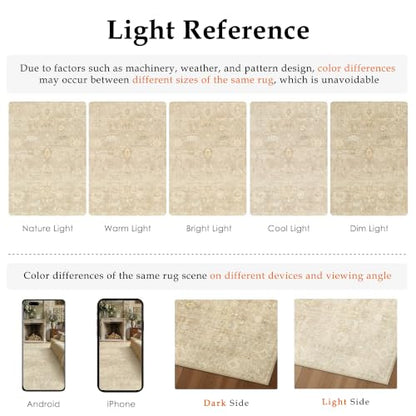 2x3 Beige Neutral Floral Area Rug - color: Beige, size: 2' x 3' (Rectangular)