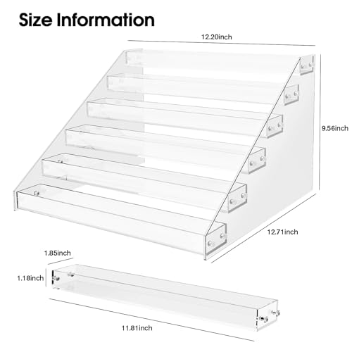 Acrylic Display Shelf,Risers Display Stands,Perfume Organizer,Cupcake Stand,Tiered Display Stand,Sticker Display,Card Stands For Display,Card Display Stand,Figure Display，Spice Rack(6 Tier)